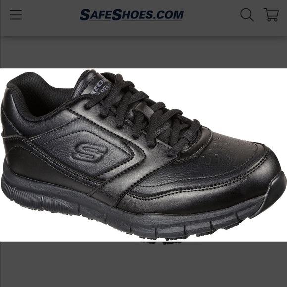 Skechers Black Sneakers with Slip-Resistant Soles Wide Width - Picture 3 of 7